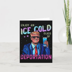 Trumps sonniges Eis genießt ein eiskaltes Gl der D Karte