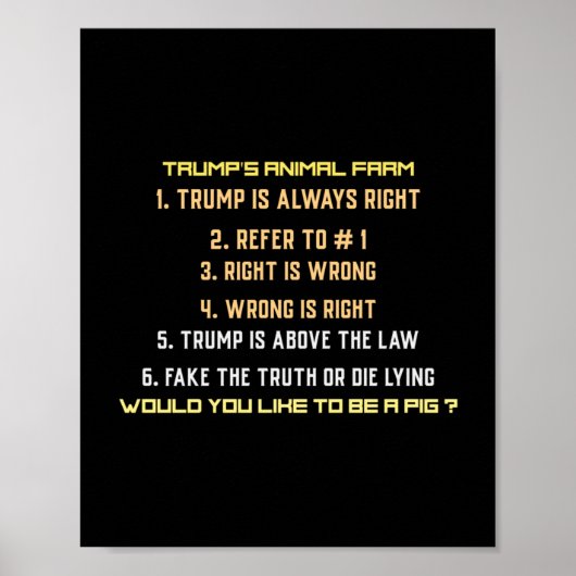 Trumps Tierfarm Poster (Vorne)