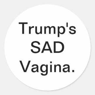 Trumps traurige Vagina Hankamer Artjunkhaus Comic Runder Aufkleber