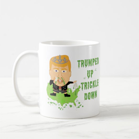 Trumps Trickle Down Anti Trump 2016 politisch Kaffeetasse (Links)