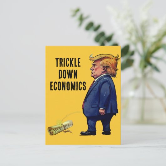 Trumps Trickle Down Economics Postkarte (Stehend Vorderseite)