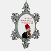 Trumps Weihnachtsaufruf nach Taiwan Schneeflocken Zinn-Ornament (Links)