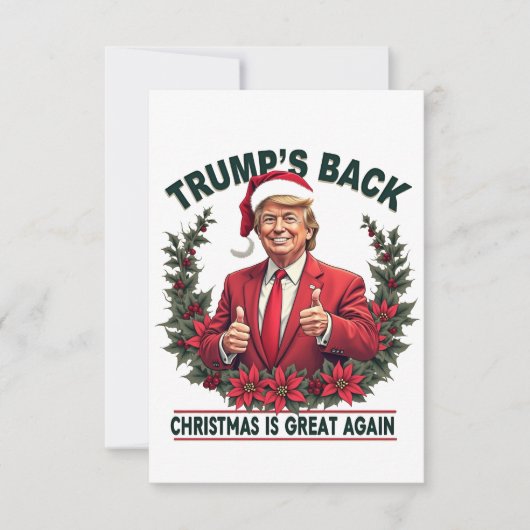 Trumps Zurück Weihnachten ist wieder großartig Wei Dankeskarte (Vorderseite)