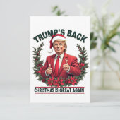 Trumps Zurück Weihnachten ist wieder großartig Wei Dankeskarte (Stehend Vorderseite)