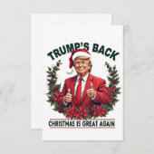 Trumps Zurück Weihnachten ist wieder großartig Wei Dankeskarte (Vorne/Hinten)