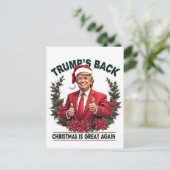 Trumps Zurück Weihnachten ist wieder großartig Wei Postkarte (Stehend Vorderseite)