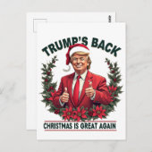 Trumps Zurück Weihnachten ist wieder großartig Wei Postkarte (Vorne/Hinten)