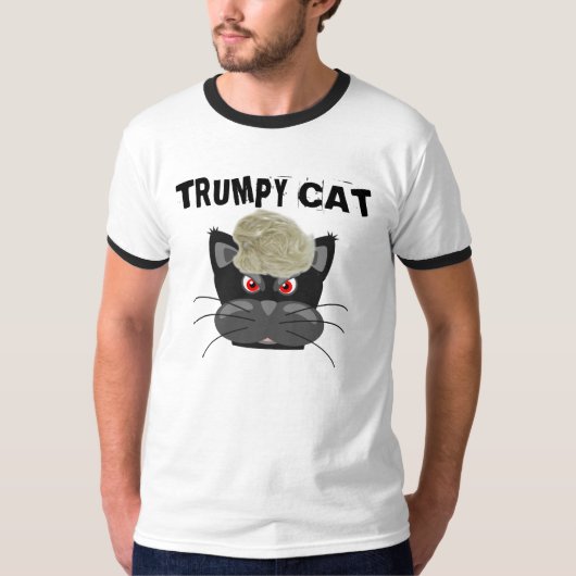 TRUMPY CAT Donald Trump Hair, lustige T - Shirt (Vorderseite)