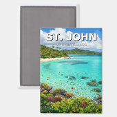 Trunk Bay St. John US Jungfrau Islands Magnet (Vorderseite/Rückseite)