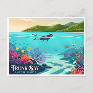 Trunk Bay Unterwasser-Trail Cruz Bay Postkarte