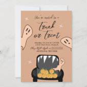 Trunk eine Leckerei Halloween Ghost Einladung (Vorderseite)