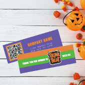 Trunk oder Leckerei buntes Halloween Danke Mini Visitenkarte