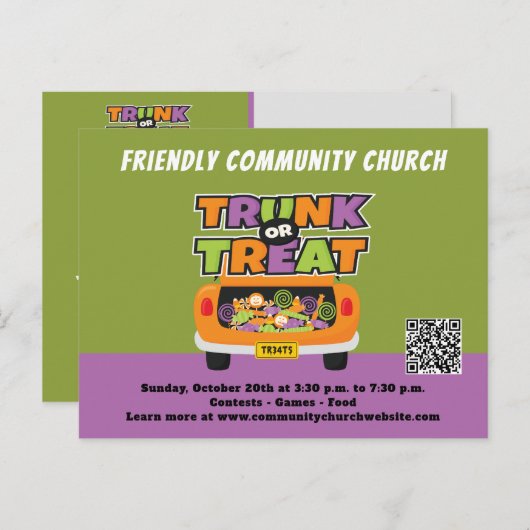 Trunk- oder Leckerei-Ereignis Postkarte (Vorne/Hinten)