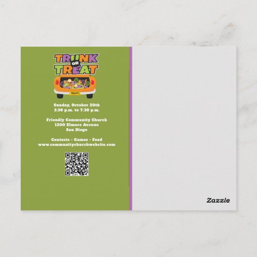 Trunk- oder Leckerei-Ereignis Postkarte (Rückseite)