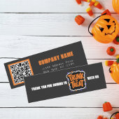 Trunk oder Leckerei Graues Halloween Danke Mini Visitenkarte