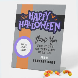 Trunk oder Leckerei Graues Halloween Unternehmen V Sockelschild