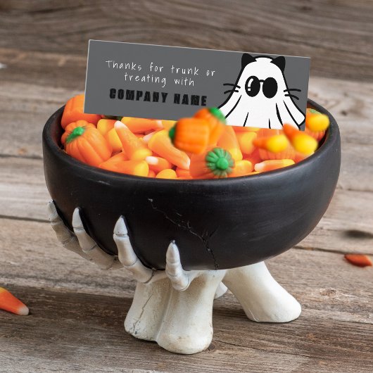 Trunk oder Leckerei Halloween Cooler Geist Danke Mini Visitenkarte