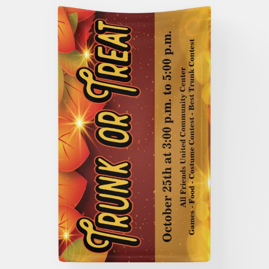 Trunk- oder Leckerei Herbst Ernte Blätter Banner (Vertikal)