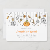Trunk oder Leckerei Modernes Chic Halloween-Party Einladung (Vorderseite)