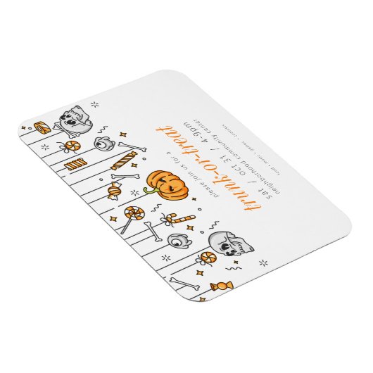 Trunk oder Leckerei Modernes Chic Halloween-Party Magnet (Rechte Seite)