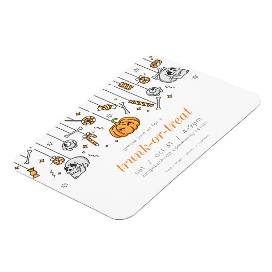 Trunk oder Leckerei Modernes Chic Halloween-Party Magnet (Linke Seite)