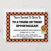 Trunk oder Leckerei Pumpkin Dots Kinder Halloween- Einladung (Vorderseite)