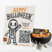 Trunk oder Leckerei Skeleton Business Vielen Dank Sockelschild