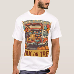 Trunk Or Treat Gemeinschafts-Spaß Vintage Stempel T-Shirt