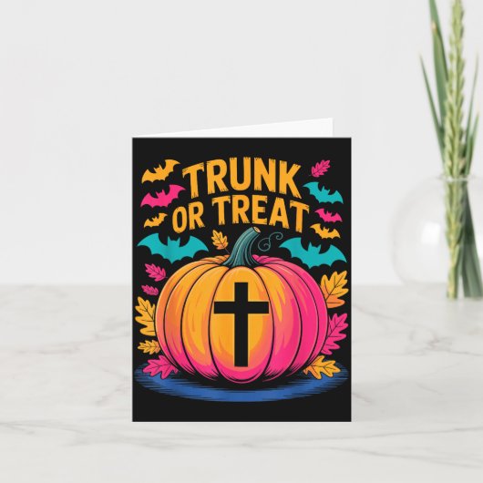 Trunk Or Treat Halloween Costume Christian Pumpkin Karte (Vorderseite)