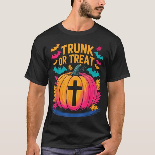 Trunk Or Treat Halloween Costume Christian Pumpkin T-Shirt (Vorderseite)