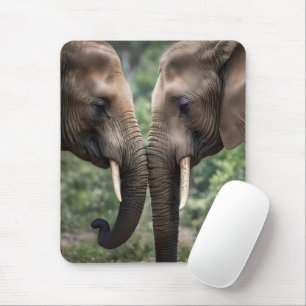 "Trunk to Trunk: Eine sanfte ElefantenEmbrace" Mousepad