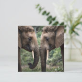 "Trunk to Trunk: Eine sanfte ElefantenEmbrace" Save The Date (Stehend Vorderseite)