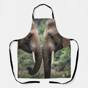 "Trunk to Trunk: Eine sanfte ElefantenEmbrace" Schürze