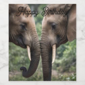 "Trunk to Trunk: Eine sanfte ElefantenEmbrace" Weinetikett (Einzelnes Label)