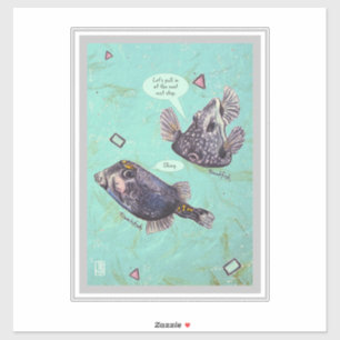 Trunkfish 14" x 14" Vinyl-Koffer Aufkleber