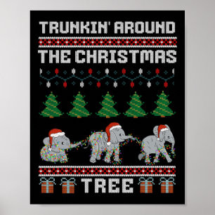 Trunkin rund um die Familie der Elefanten des Weih Poster