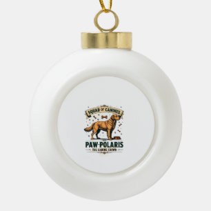 Trupp Hunde Vintage-Hund-Wortspiel-Grafik mit Gold Keramik Kugel-Ornament