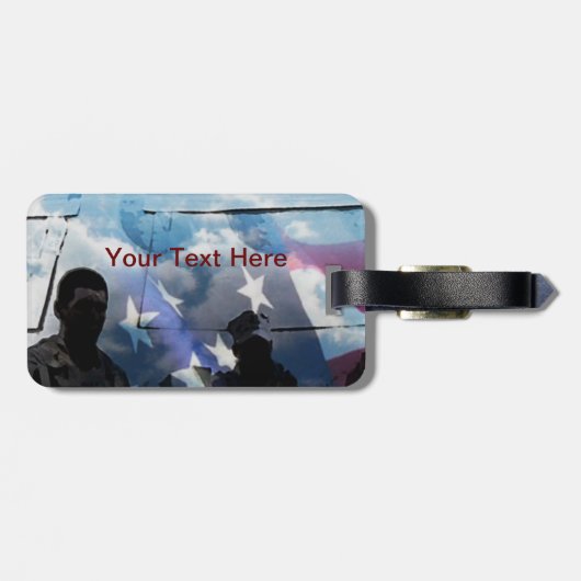 Truppen und Personalisierter Gepäckträger der amer Gepäckanhänger (Rückseite horizontal)