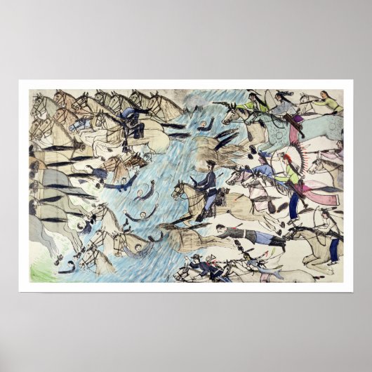 Truppen werden über den Fluss getrieben (Tinte auf Poster (Vorne)