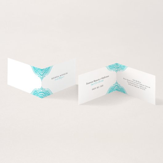 Truquoise mandala visitenkarten (Innenseite und Außenseite)