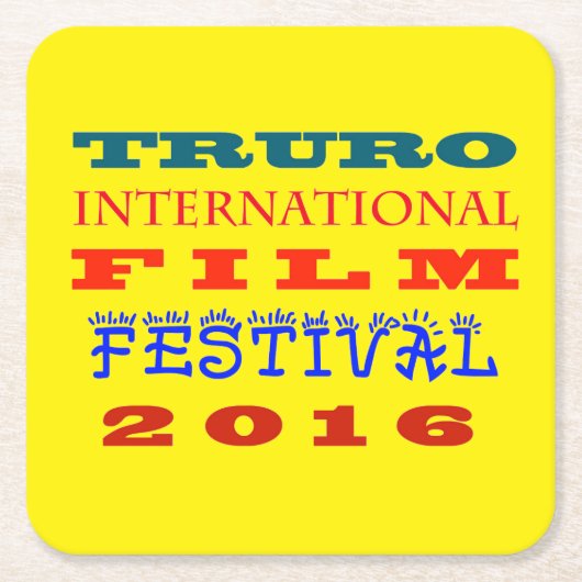TRURO INTERNATIONALER FILM-FESTIVAL-UNTERSETZER RECHTECKIGER PAPPUNTERSETZER (Vorderseite)