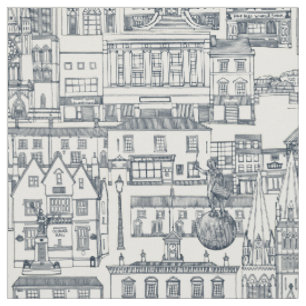 Truro Toile Indigo Perle Stoff