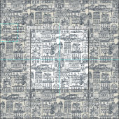 Truro Toile Indigo Perle Stoff (Kachel)