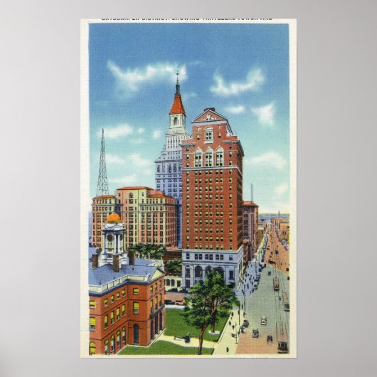 Trust Bldg and Traveller Tower View Poster (Vorne)