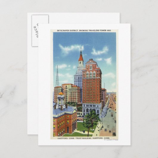Trust Bldg and Traveller Tower View Postkarte (Vorne/Hinten)
