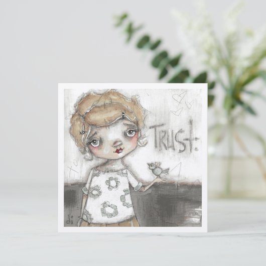 Trust - flache Rahmenkarte Einladung (Stehend Vorderseite)