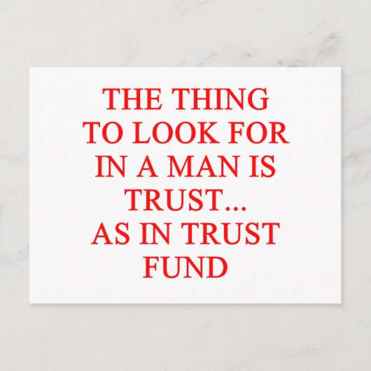 TRUST Fund Gold Grabscherz Postkarte (Vorderseite)