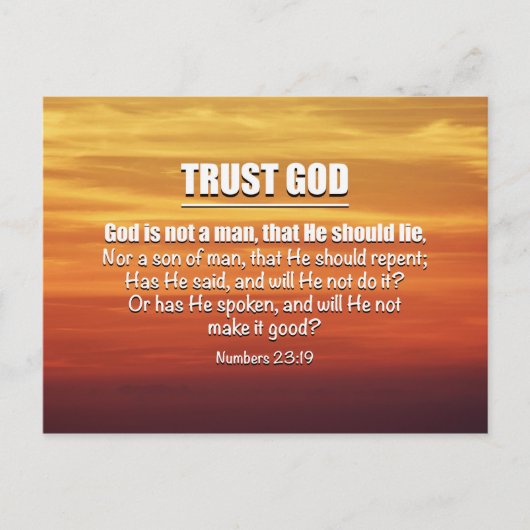 TRUST GOD | Christliche Förderung Postkarte (Vorderseite)