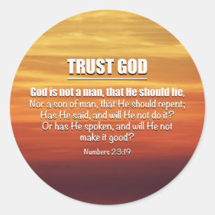 TRUST GOD Inspiration Christliche Schrift Runder Aufkleber