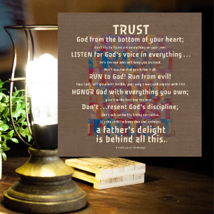 TRUST GOD LISTEN HONOR LIGHT EARTHTONES LEINWANDDRUCK